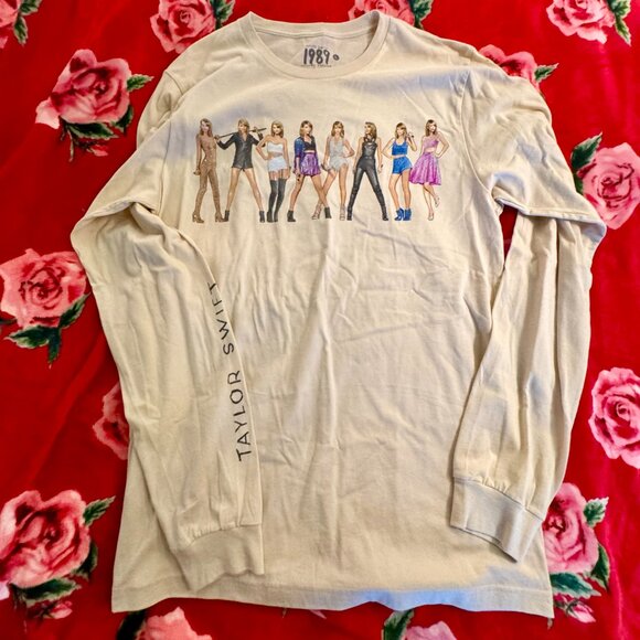 Taylor Swift 1989 (Taylor’s Version) Long Sleeve Shirt | Size Large | Beige - Picture 4 of 10